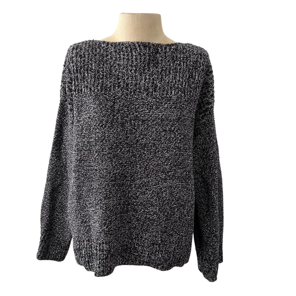 LOFT Marbled Boat Neck with wide sleeves Oversized Sweater Size XS